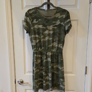 Old Navy Green Camouflage Casual Dress